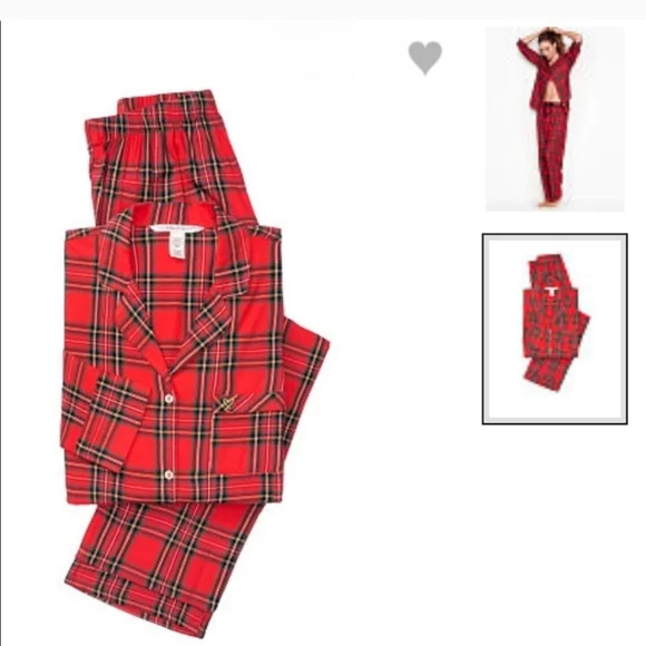 EUC Victorias Secret Flannel PJ Set - Picture 2 of 2